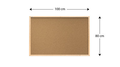 ALLboards Cork notice board wooden natural frame 100x80 cm