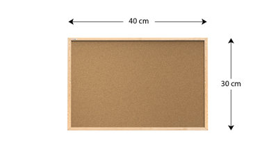 ALLboards Cork notice board wooden natural frame 30x40 cm