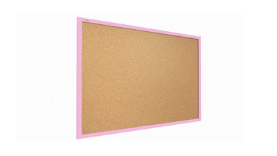 ALLboards Cork notice board wooden natural pink frame 100x80 cm