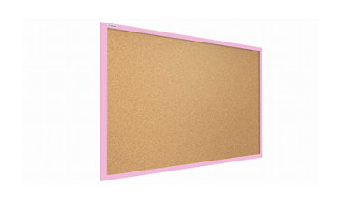 ALLboards Cork notice board wooden natural pink frame 120x90 cm