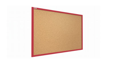 ALLboards Cork notice board wooden natural red frame 90x60 cm