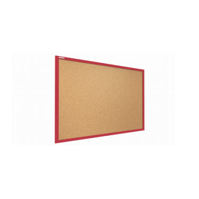 ALLboards Cork notice board wooden natural red frame 90x60 cm