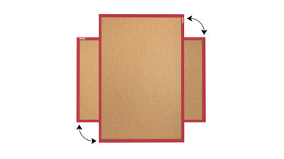 ALLboards Cork notice board wooden natural red frame 90x60 cm