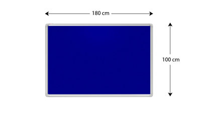 ALLboards Felt notice board aluminium frame 180x100 cm BLUE