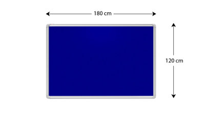 ALLboards Felt notice board aluminium frame 180x120 cm BLUE