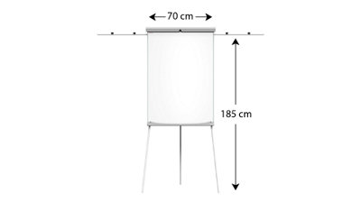ALLboards Flipchart with Side Arms 100x70cm, dry erase magnetic surface 100x70 cm
