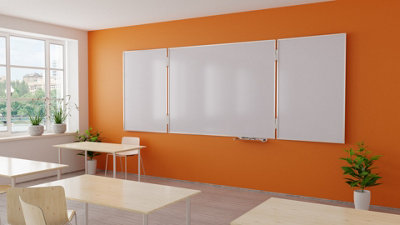 ALLboards Folding whiteboard dry erase magnetic surface aluminium frame 120x180-360cm