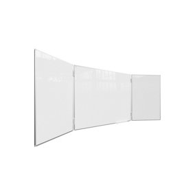 ALLboards Folding whiteboard dry erase magnetic surface aluminium frame 120x90-240 cm