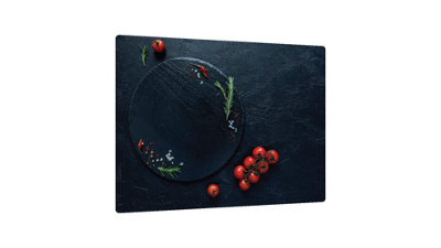 ALLboards Glass Chopping Board TOMATOES Cherry Tomatoes Ceramic Stone 30x40cm Cutting Board Splashback Worktop Saver for Kitchen