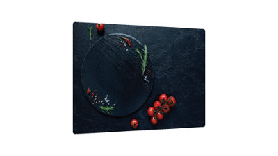 Allboards Glass Chopping Board Tomatoes Cherry Tomatoes Ceramic Stone 60x52cm Cutting Board