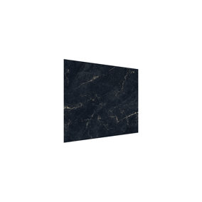 ALLboards Glass Splashback Kitchen Tile Cooker Panel Black Marble 60x65cm Tempered Glass Heat Resistant Toughened Decorative