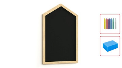 ALLboards House Shape Magnetic Chalkboard with Wooden Frame 90x60cm + accessories