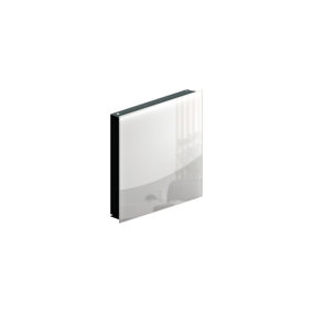 ALLboards Key Cabinet with Whiteboard, Decorative Magnetic Glass board front panel, Elegant white