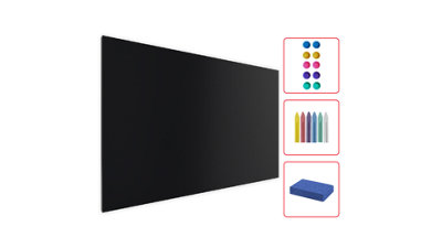 ALLboards Magnetic Boards MetalBoard BLACK CLASSIC BLACK 90x60cm a Magnetic Metal Poster for all types of magnets
