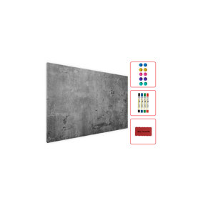 ALLboards Magnetic Boards MetalBoard CONCRETE CEMENT 60x40cm a Magnetic Metal Poster with an imprint for all types of magnets