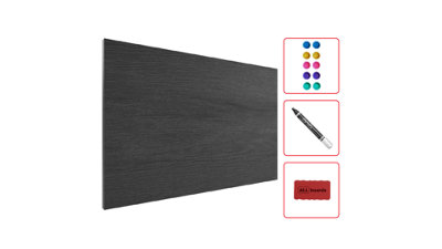 ALLboards Magnetic Boards MetalBoard GRAY WOOD, DECORATIVE WOOD, BLACK WOOD 90x60cm a Magnetic Metal Poster