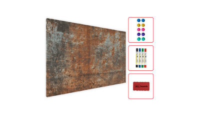 ALLboards Magnetic Boards MetalBoard RUST CORROSION 60x40cm a Magnetic Metal Poster with an imprint for all types of magnets