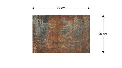 ALLboards Magnetic Boards MetalBoard RUST CORROSION 90x60cm a Magnetic Metal Poster with an imprint for all types of magnets