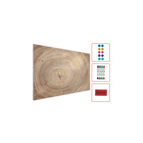 ALLboards Magnetic Boards MetalBoard WOOD GRAIN TREE STUMP TRUNK WOOD SLICE 90x60cm a Magnetic Metal Poster with an imprint