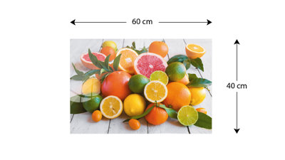 ALLboards Magnetic Glass Board CITRUS LEMON ORANGE LIME 60x40cm Print Wall Decorative Wall Picture Dry-erase Board