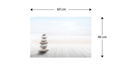 ALLboards Magnetic Glass Board ZEN STONE 60x40cm Print Wall Decorative Wall Picture Image printed Tempered Glass Dry-erase Board