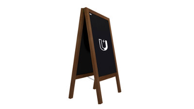 ALLboards Magnetic Pavement Sign with Varnished Wooden Frame 118x61cm, Sidewalk Advertising Board Chalkboard A-Frame with Chain