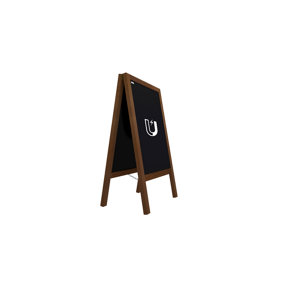 ALLboards Magnetic Pavement Sign with Varnished Wooden Frame 118x61cm, Sidewalk Advertising Board Chalkboard A-Frame with Chain