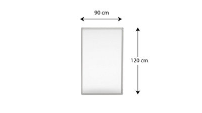 ALLboards Magnetic Whiteboard Display Case with Aluminium Frame 120x90cm Lockable Poster Case with Whiteboard Rear Panel