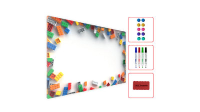 ALLboards MetalBoard magnetic boards TOY BLOCKS 60x40cm Magnetic metal poster with print on all types of magnets