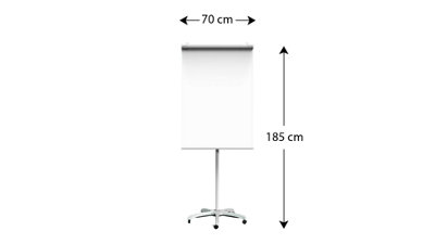 ALLboards Mobile flipchart whiteboard dry erase magnetic surface 100x70 cm