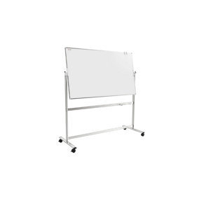 ALLboards Mobile pivoting double sided whiteboard dry erase ceramic surface aluminium frame & stand 120x90 cm P3