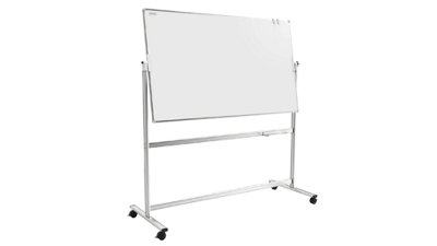 ALLboards Mobile pivoting double sided whiteboard dry erase ceramic surface aluminium frame & stand 180x120 cm P3