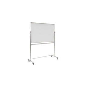 ALLboards Mobile Whiteboard Premium with Aluminium Frame 160x120cm, Mobile Revolving Magnetic Board Double-Sided Dry Erase Board