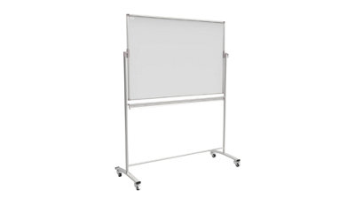 ALLboards Mobile Whiteboard Premium with Aluminium Frame 180x120cm, Mobile Revolving Magnetic Board Double-Sided Dry Erase Board