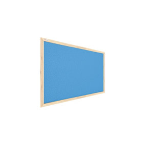 ALLboards Pastel blue cork notice board wooden natural frame 90x60 cm