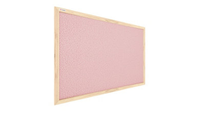 ALLboards Pastel pink cork notice board wooden natural frame 90x60 cm