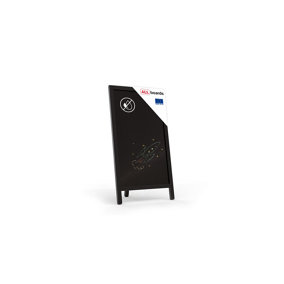 ALLboards Pavement Sign, One-sided chalkboard stand stall 78x44 cm, advertising stand black