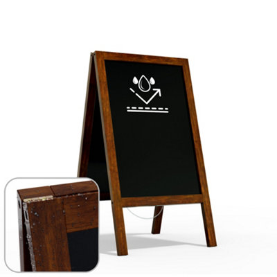 ALLboards Pavement Sign Waterproof Heavy Stable Wooden Frame 118x61cm, Sidewalk Advertising Board Chalkboard A-Frame