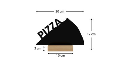 ALLboards Table top chalkboards PIZZA, Shape slice of pizza - set of 4