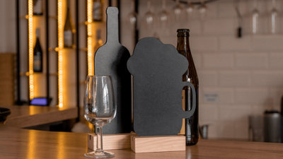 ALLboards Table top chalkboards WINE Shape bottle of wine - set of 4
