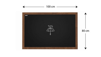ALLboards Waterproof Chalkboard with Varnished Wooden Frame 100x80cm, Chalk Writing Board Outdoor, Indoor