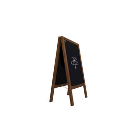 ALLboards Waterproof Pavement Sign with Varnished Wooden Frame 100x60cm, Sidewalk Advertising Board A-Frame with Chain