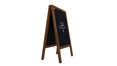 ALLboards Waterproof Pavement Sign with Varnished Wooden Frame 150x61cm, Sidewalk Advertising Board Chalkboard A-Frame with Chain