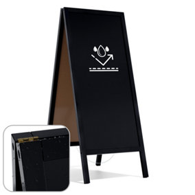 ALLboards Waterproof Sidewalk Stop Easel with Black Lacquered Wood Frame 150 x 61 cm