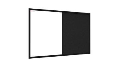 ALLboards Whiteboard and black cork COMBO board in a black wooden frame 60 x 40cm