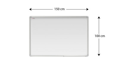 ALLboards Whiteboard dry erase ceramic surface aluminium frame 150x100 cm P3