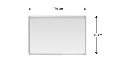 ALLboards Whiteboard dry erase ceramic surface aluminium frame 170x100 cm P3