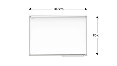 ALLboards Whiteboard dry erase magnetic surface aluminium frame 100x80 cm CLASSIC A7