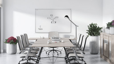 ALLboards Whiteboard dry erase magnetic surface aluminium frame 120x80 cm CLASSIC A7