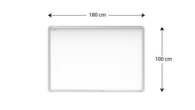 ALLboards Whiteboard dry erase magnetic surface aluminium frame 180x100 cm PREMIUM EXPO